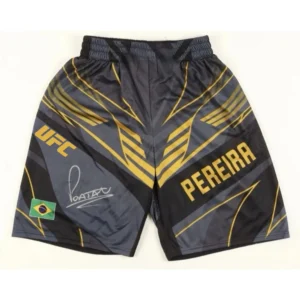 UFC Retro Alex Pereira Signed Fighting Night Shorts Men Women MMA Octagonal Cage Oversized Breathable Jujutsu Training Shorts