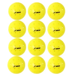 X-ace Pickleball Balls 12Pcs, 26 Holes Indoor Outdoor One-piece formed Pickleballs for Competition Pickleball 26g USAPA Standard