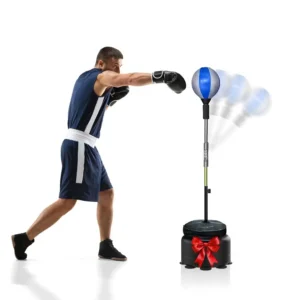 Reflex Bag, Fast Action Punching Bag with Stand, Punching Bags for Adults and Teens, Adjustable Height Boxing Trainer with Sprin