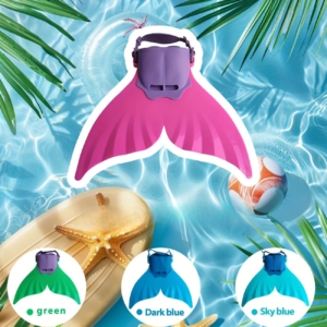 Children Mermaid Fins Training Pink Flipper Swim Diving Feet Tail Monofin Siamese Webbed Feet Seafront Pool Equipment Teenagers