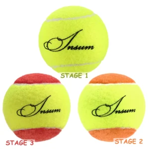 insum Junior Kids Tennis Balls Felt for Beginner Teen Red Orange Green,25%,50%,75% Slower Speed Low Compression Tennis Ball for
