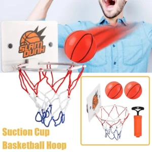 Indoor Basketball Hoop Sports Fan Backboards For Kids Boys Girls Door Room Suction Cup Basketball Hoop Mini Hoop With 2 Bal F5K6