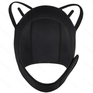 Wetsuit Hood Cat Ears Swimming Caps Waterproof Neoprene Diving Hood Dive Hood Headgear With Chin Strap Elastic Thicken Hat Gear