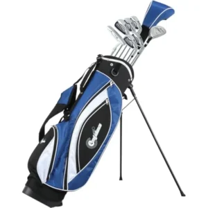 Golf Mens Power V3 +1 Inch Club Set and Stand Bag with Premium Material in Black for Enhanced Performance and Durability