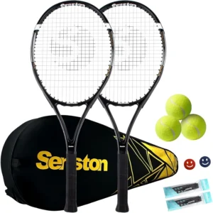 Tennis Rackets for Adults 27 inch Tennis Racquets - 2 Player Tennis Racket Set with 3balls2 Grips 2 Vibration Dampers